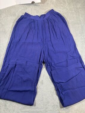 Vintage Principles Petite Purple 100% Rayon Cropped Pants Size 10